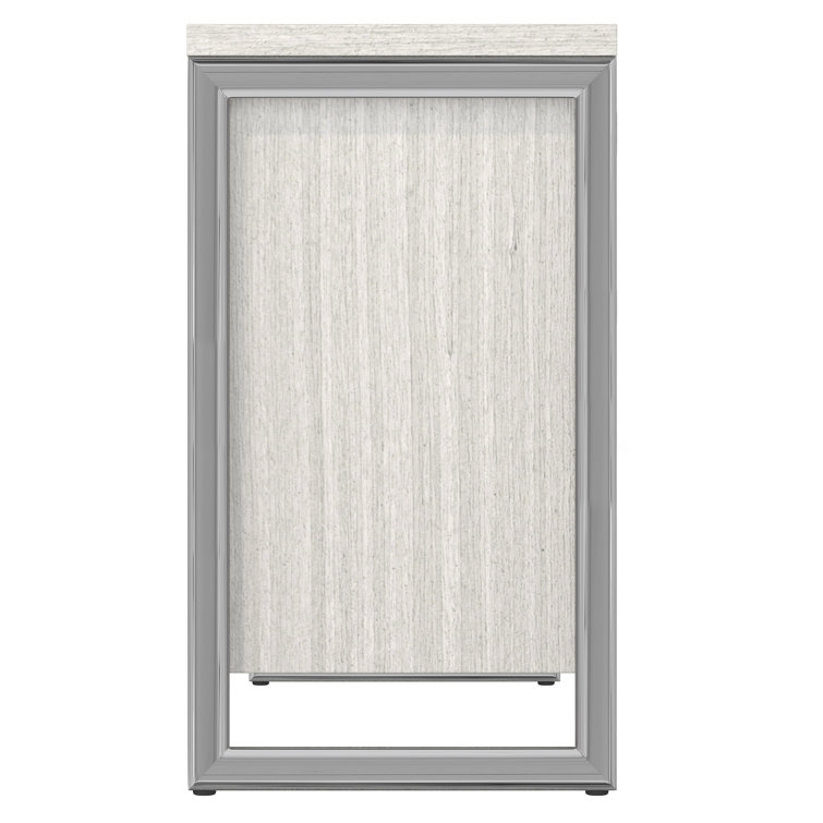 Cream and Silver 76'' Ash Wood Sideboard with Steel Accents