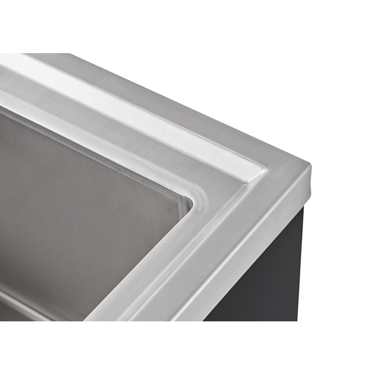 Stainless Steel Freestanding Utility Sink with Pull-Out Faucet