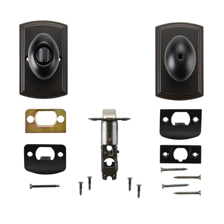 Canova Edged Oil Rubbed Bronze Privacy Door Knob Set