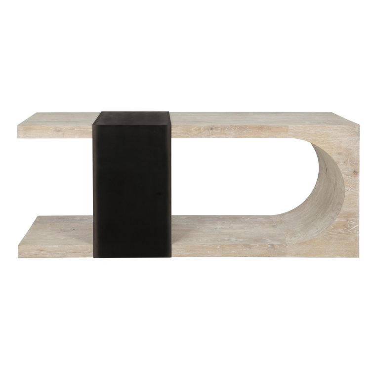 Danica 72'' Antique White and Black Wood Console Table