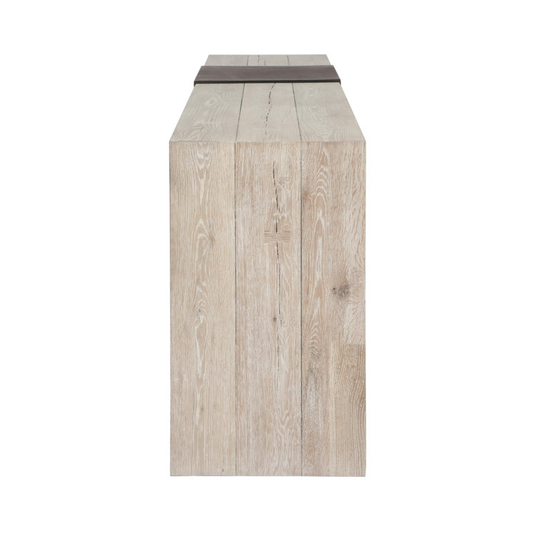 Danica 72'' Antique White and Black Wood Console Table