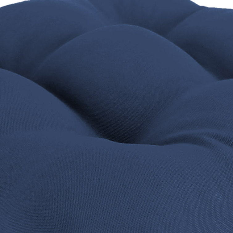 Dark Blue Fade-Proof Polyfill Outdoor Chair Cushions, Set of 2