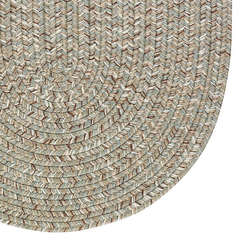 Sea Glass Oval Braided Synthetic Indoor/Outdoor Rug