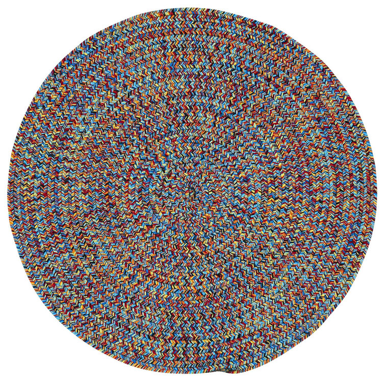 Multicolor Round Braided Synthetic Indoor/Outdoor Rug