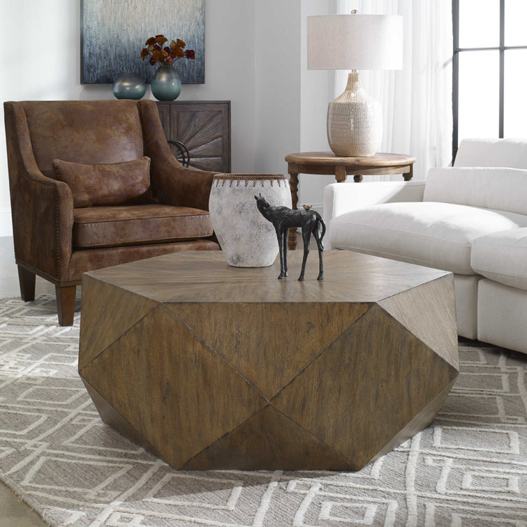 Burnished Honey Hexagonal Mango Wood Coffee Table