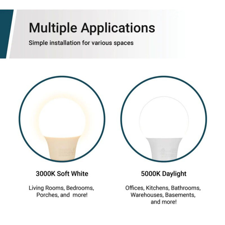 Soft White Dimmable LED A19 Light Bulb, 100W Equivalent