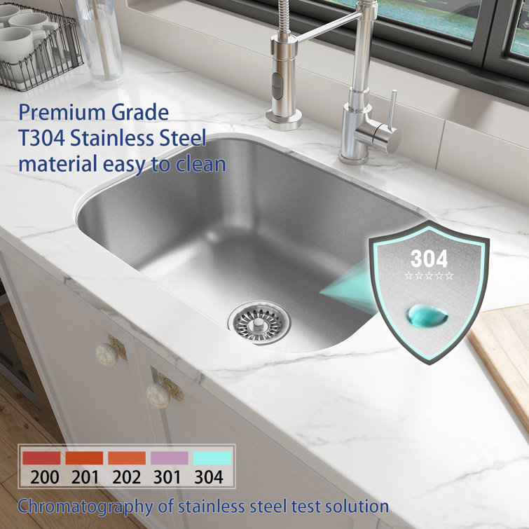 23'' Stainless Steel Drop-in Single Bowl Kitchen Sink