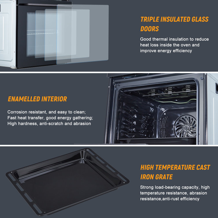 24" Black Electric Convection Wall Oven with LED Display