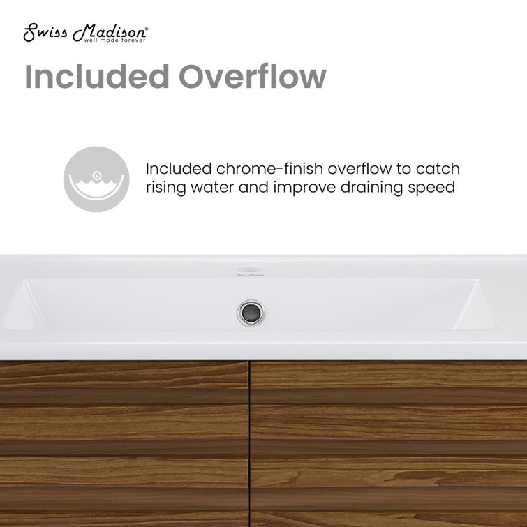 Cascade 24" Brown Oak Freestanding Bathroom Vanity with White Ceramic Top
