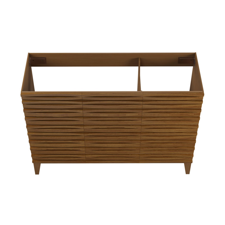 Cascade 48'' Walnut Oak Freestanding Bathroom Vanity Cabinet