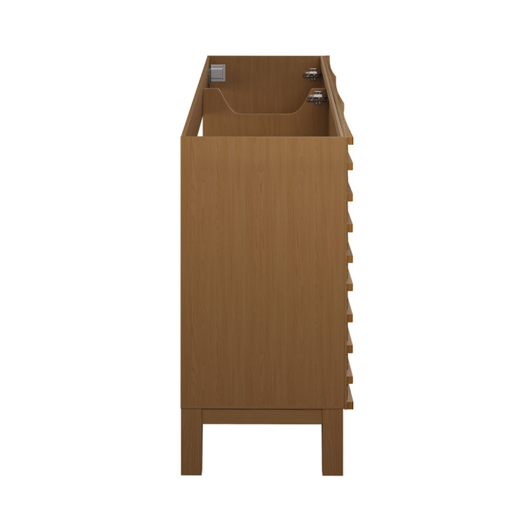 Cascade 48'' Walnut Oak Freestanding Bathroom Vanity Cabinet