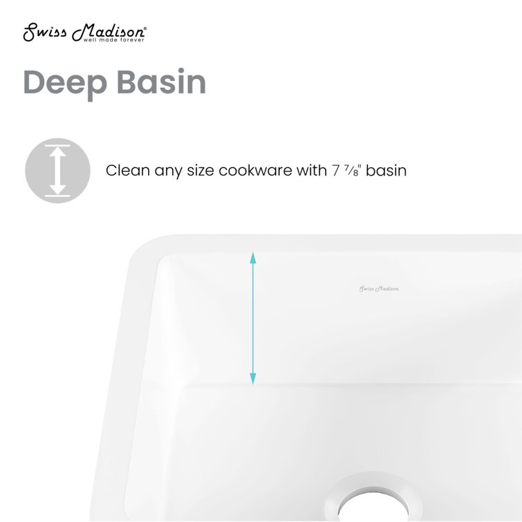 Rochelle 24 x 18 White Ceramic Drop-In Kitchen Sink