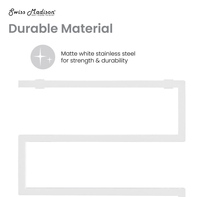 Voltaire 5-Bar Matte White Stainless Steel Electric Towel Warmer