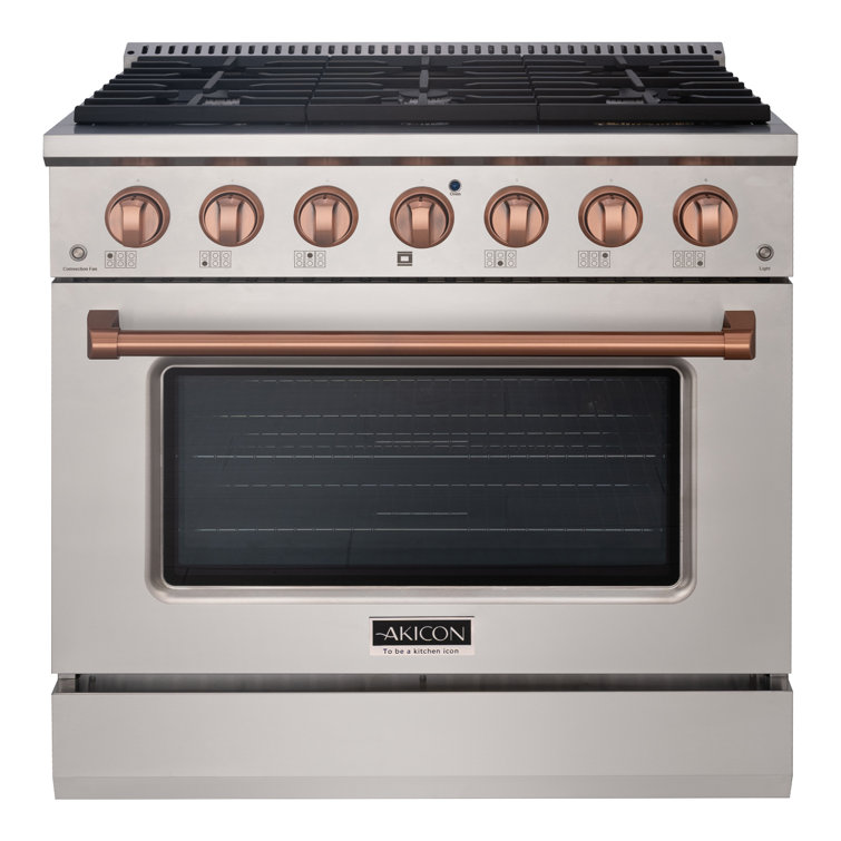 Akicon 36" Stainless Steel Convection Gas Range with 6 Burners