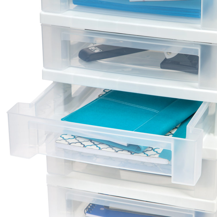 White Clear 10-Drawer Plastic Rolling Storage Cart