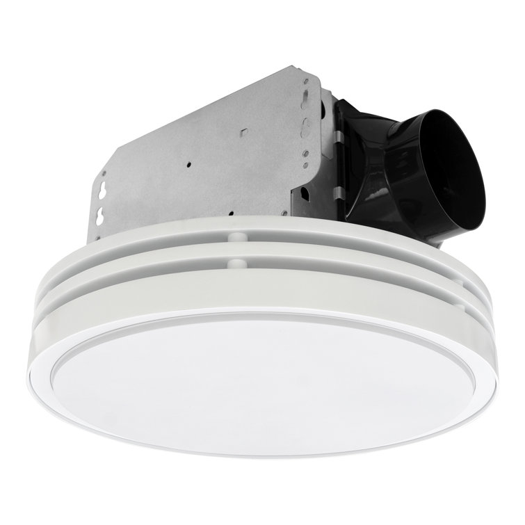 White Round Ceiling Mount Bathroom Exhaust Fan with LED Light