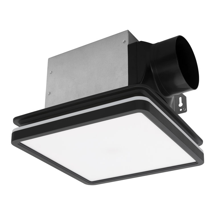 Matte Black 80 CFM Bathroom Fan with LED Light