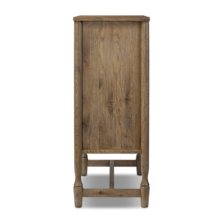 Weathered Oak 48" Bar Cabinet with Reversible Shelves