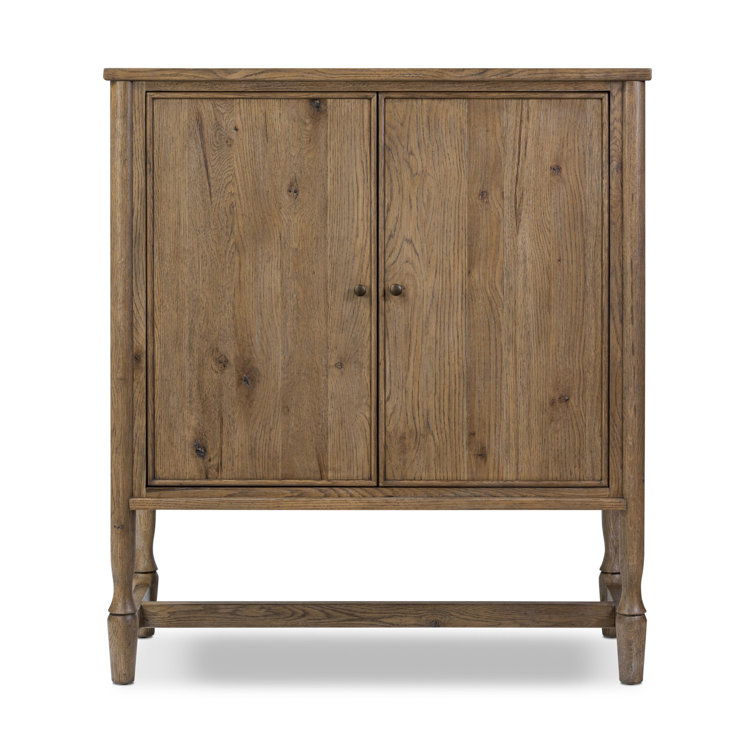 Weathered Oak 48" Bar Cabinet with Reversible Shelves