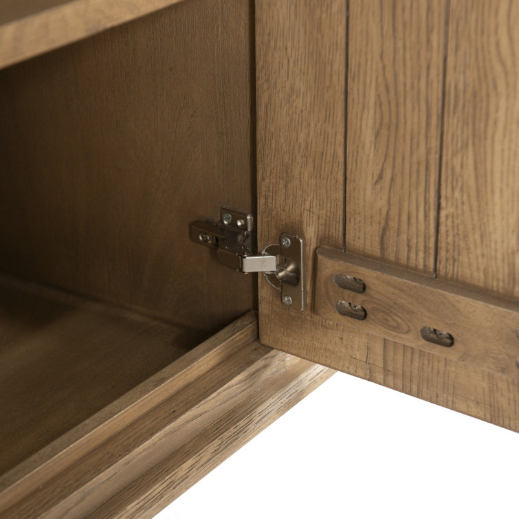 Light Wash Oak 98'' Modern Sideboard with Rounded Edges
