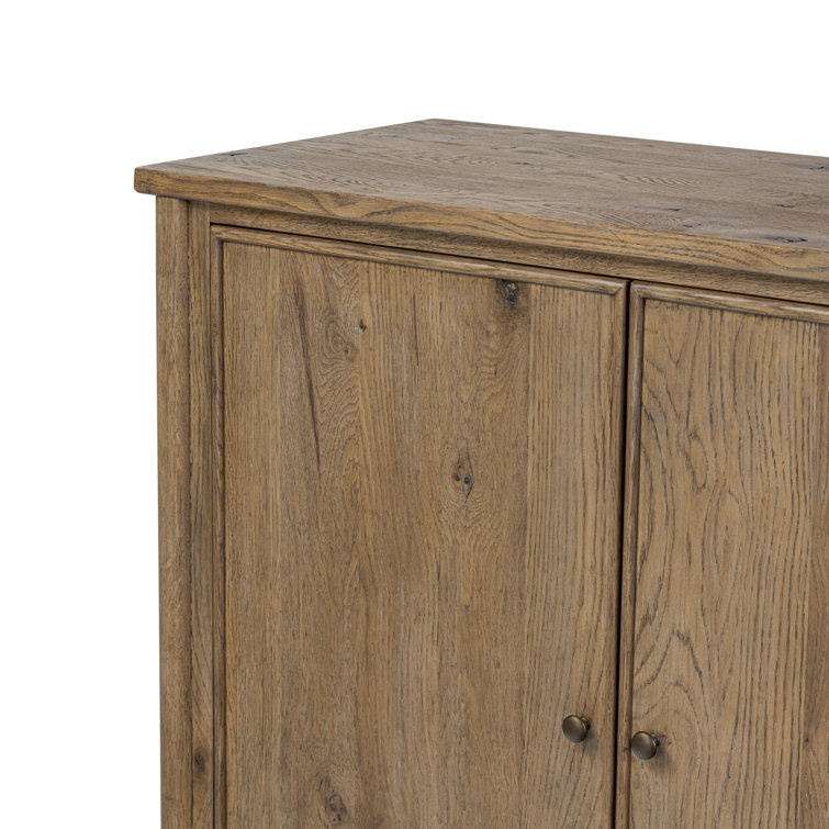 Weathered Oak 48" Bar Cabinet with Reversible Shelves