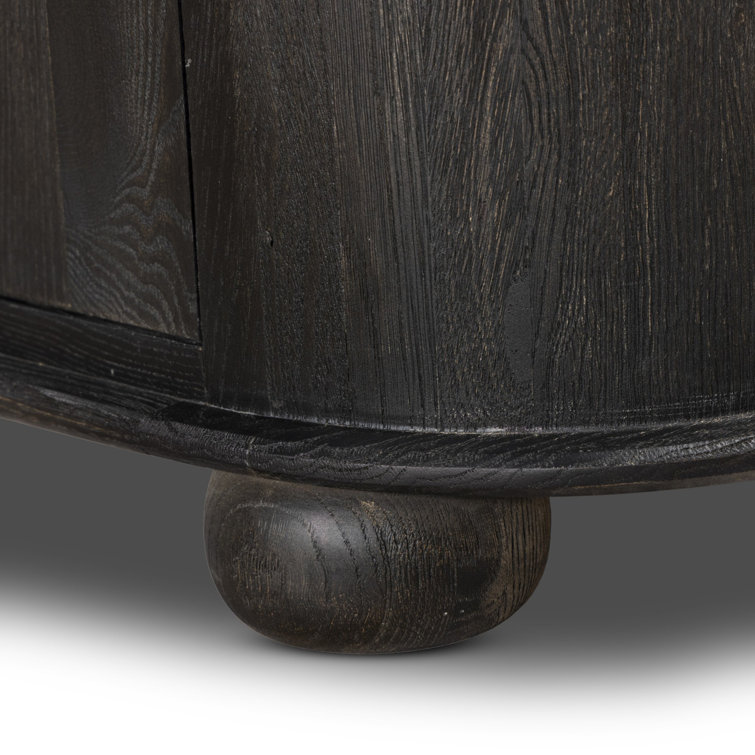 Makai 98'' Black Oak Sideboard with Rounded Edges