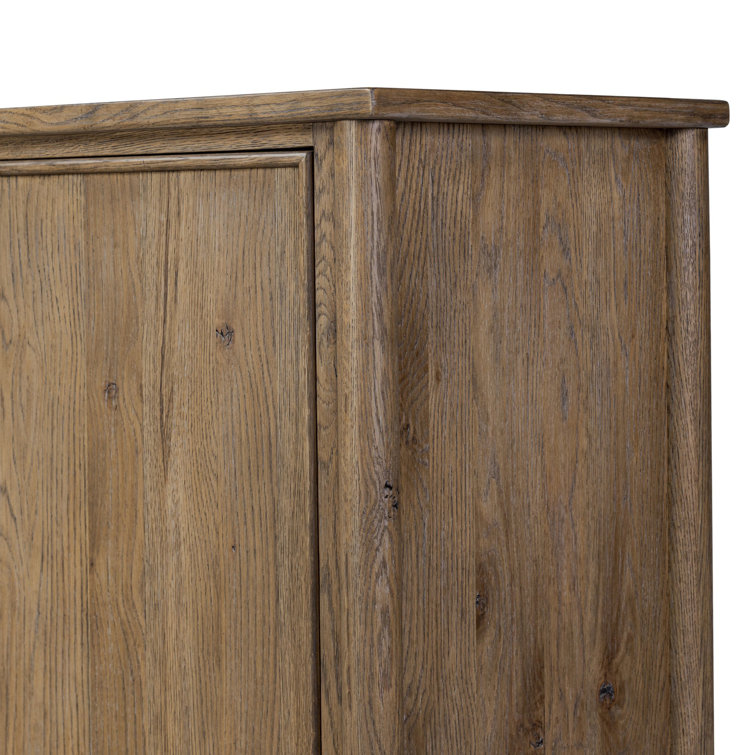 Weathered Oak 48" Bar Cabinet with Reversible Shelves