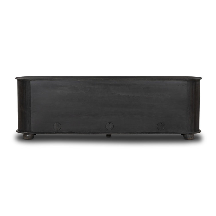 Makai 98'' Black Oak Sideboard with Rounded Edges