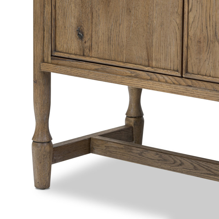 Weathered Oak 48" Bar Cabinet with Reversible Shelves