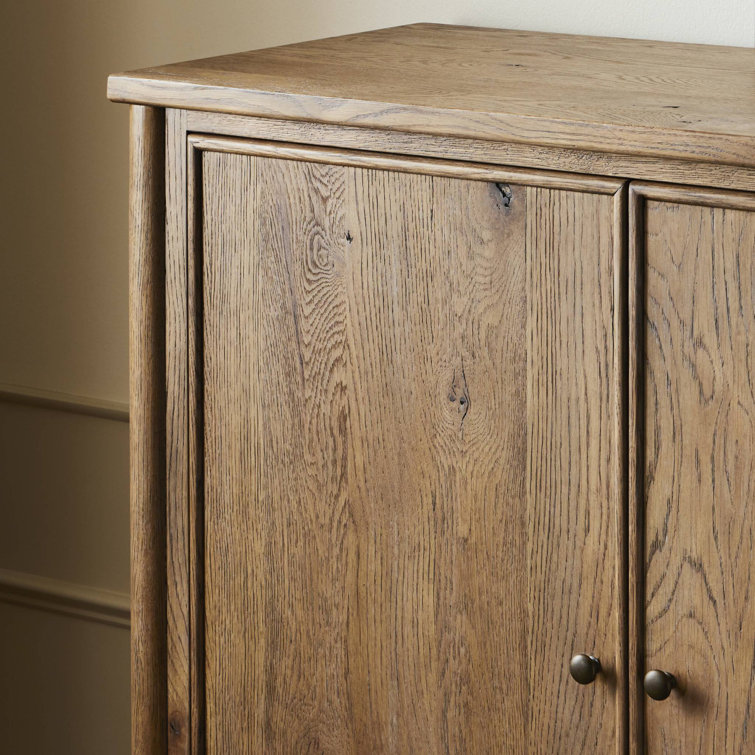 Weathered Oak 48" Bar Cabinet with Reversible Shelves