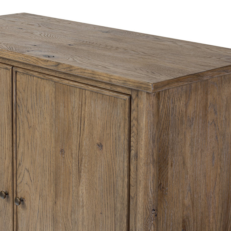 Weathered Oak 48" Bar Cabinet with Reversible Shelves