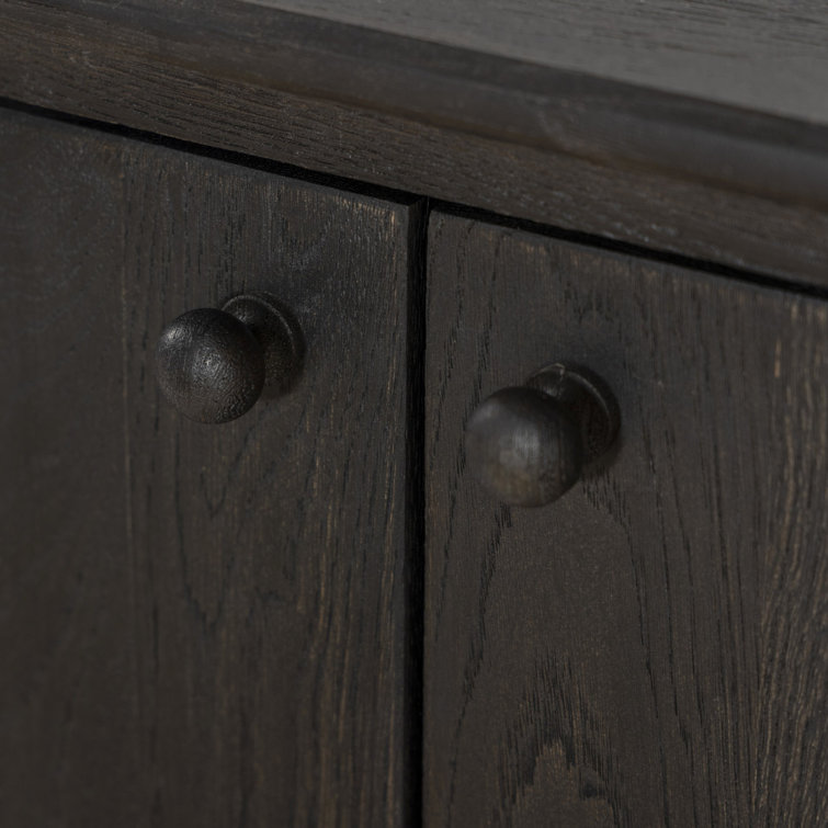 Makai 98'' Black Oak Sideboard with Rounded Edges