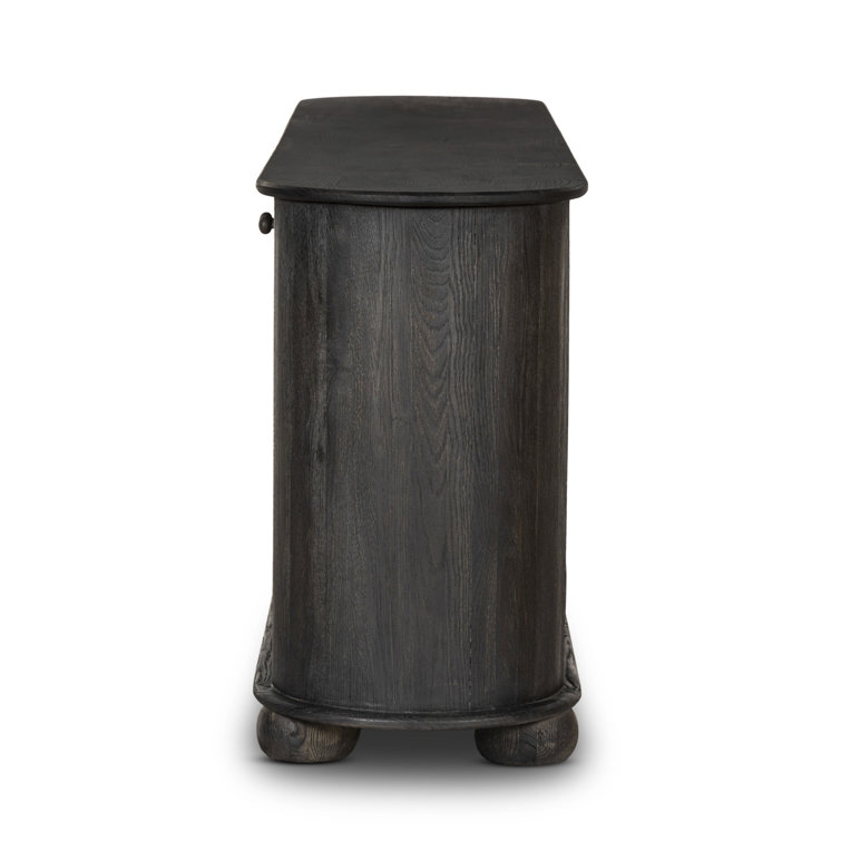 Makai 98'' Black Oak Sideboard with Rounded Edges
