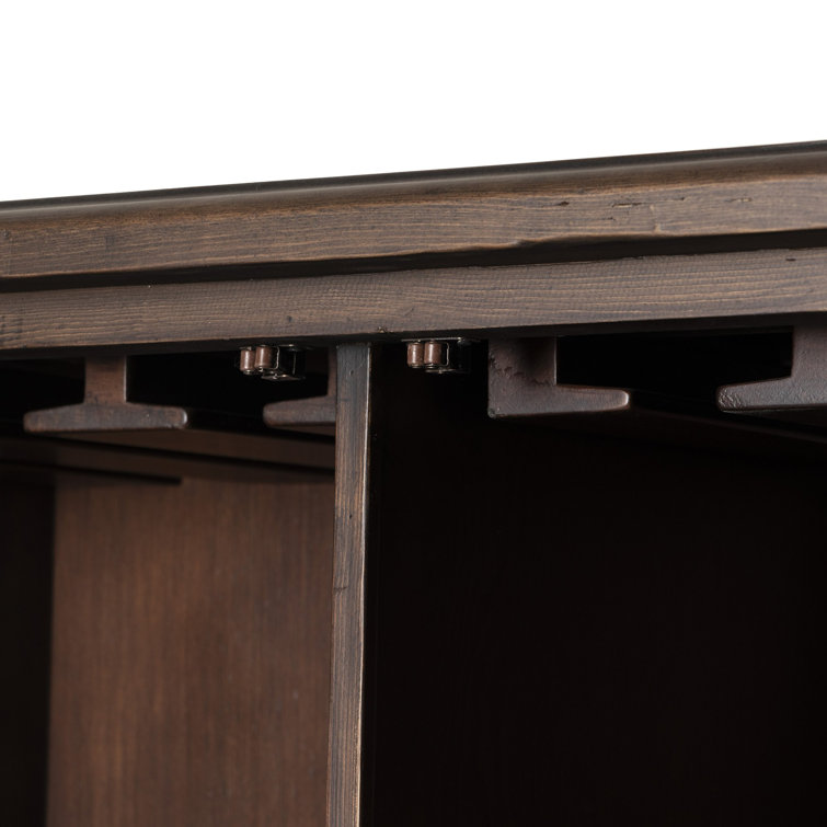 Wilder Aged Pine Heritage Bar Cabinet with Reversible Shelving