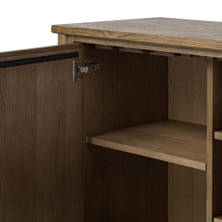 Weathered Oak 48" Bar Cabinet with Reversible Shelves