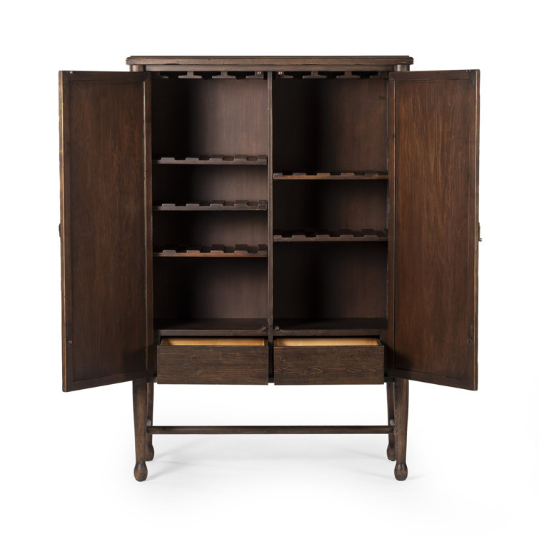 Wilder Aged Pine Heritage Bar Cabinet with Reversible Shelving