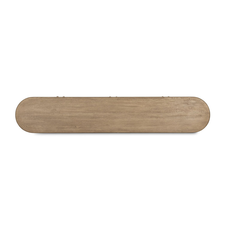 Light Wash Oak 98'' Modern Sideboard with Rounded Edges