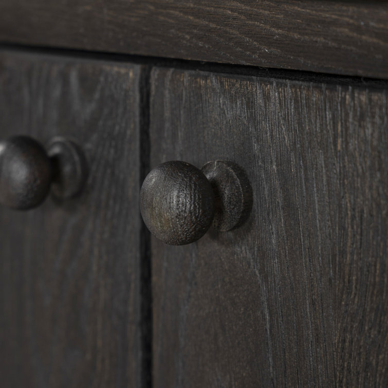 Makai 98'' Black Oak Sideboard with Rounded Edges
