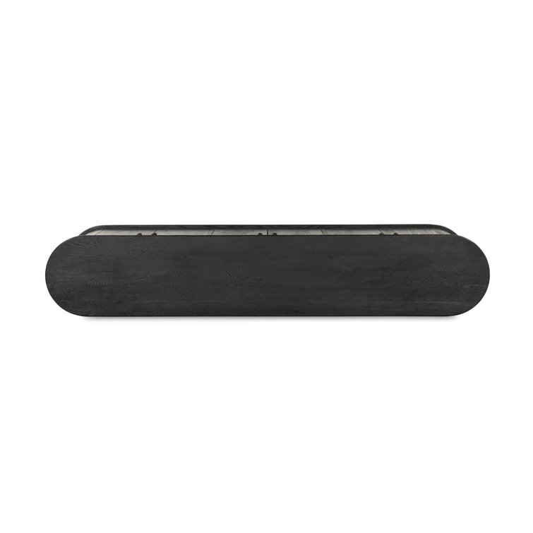 Makai 98'' Black Oak Sideboard with Rounded Edges