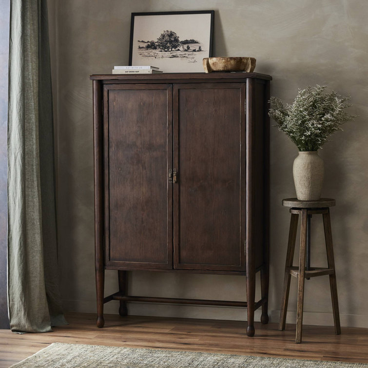 Wilder Aged Pine Heritage Bar Cabinet with Reversible Shelving