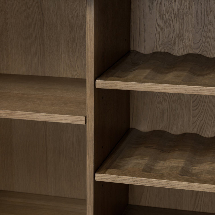 Weathered Oak 48" Bar Cabinet with Reversible Shelves