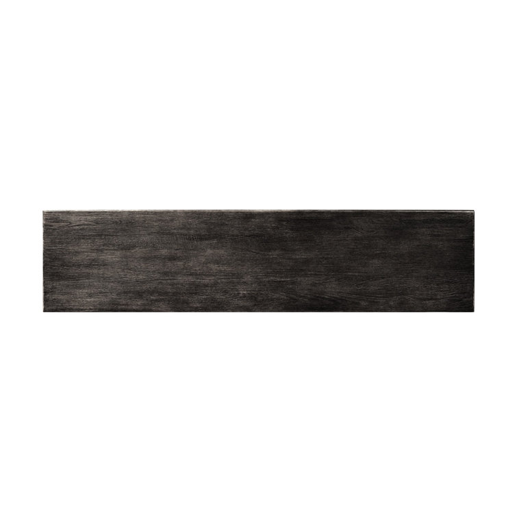 Distressed Black Oak Sideboard with Reeded Details