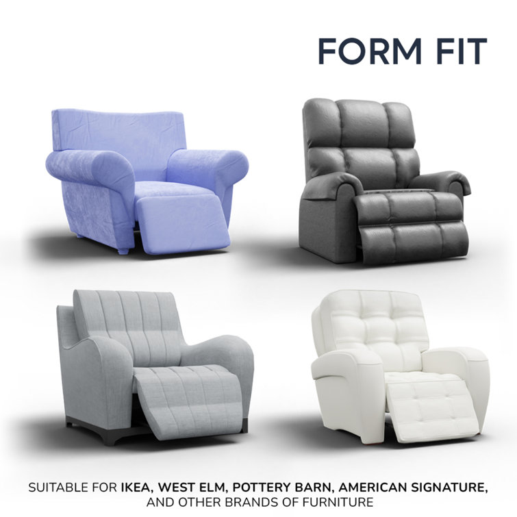 Italianate Modern Blue Stretch Recliner Chair Cover