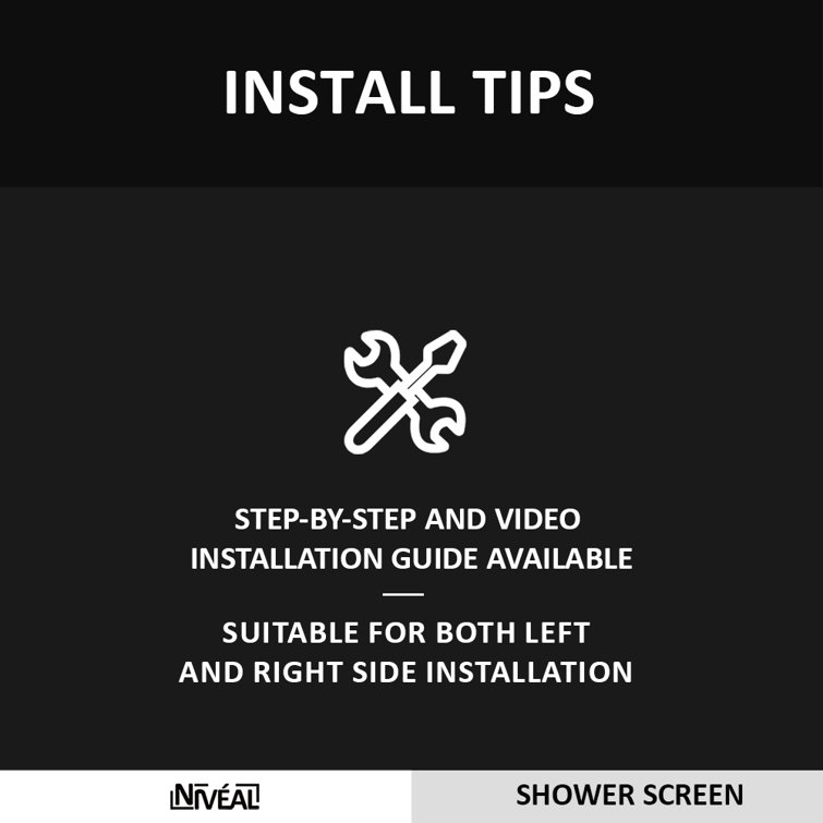 Matte Black Framed Clear Tempered Glass Shower Screen