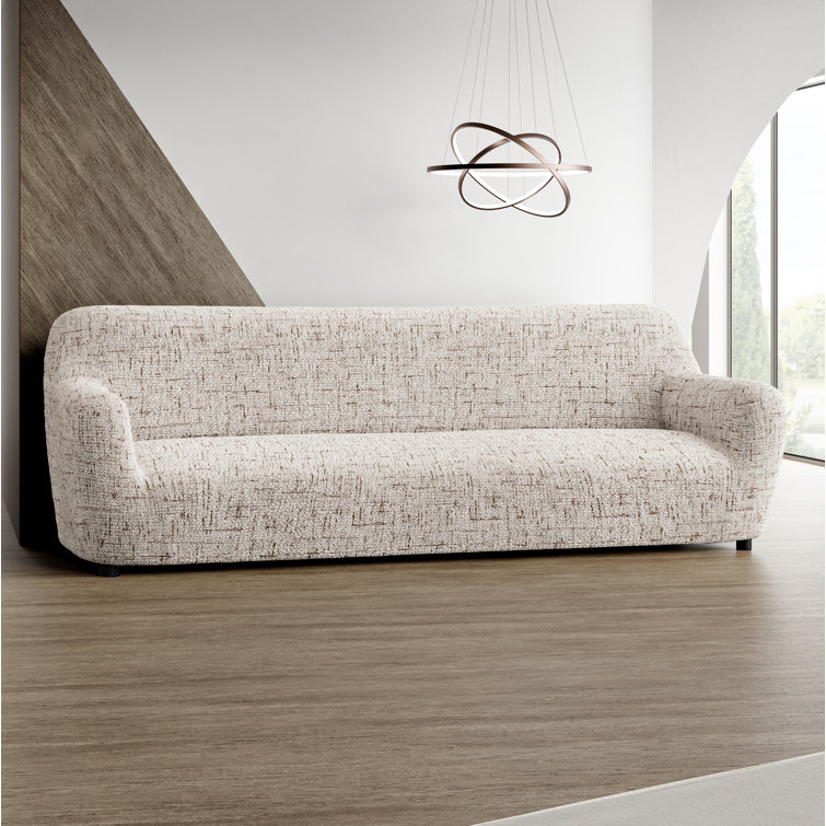 Vittoria Rustic White Stretch Polyester Sofa Cover