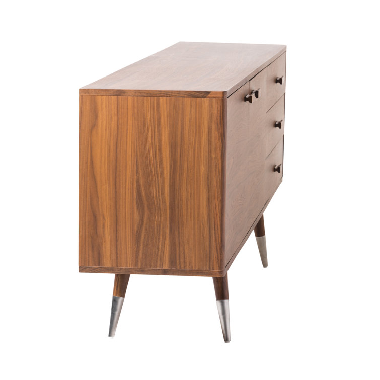 Sienna Walnut Mid-Century Modern Sideboard with Tapered Legs