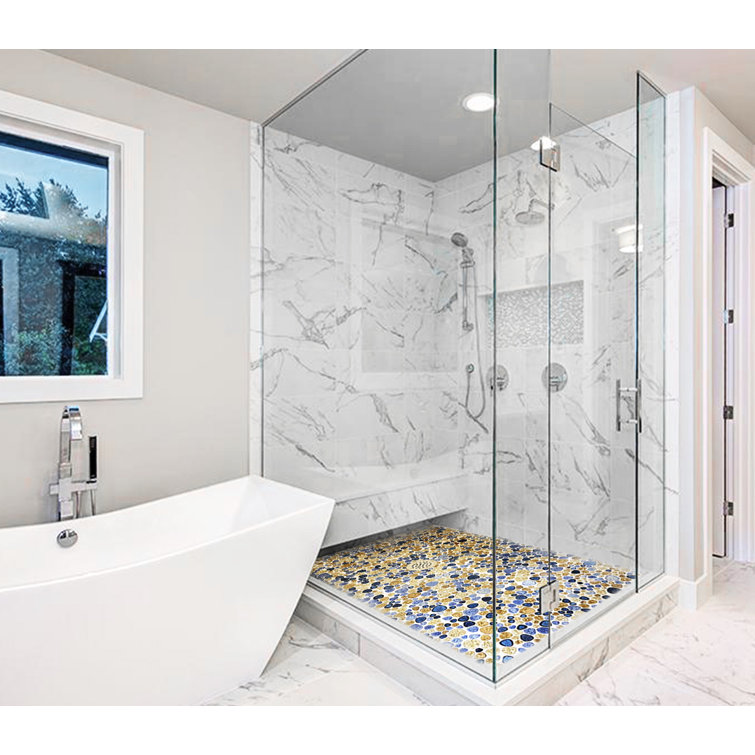 12'' x 12'' Glazed Porcelain Pebble Mosaic Tile Sheet