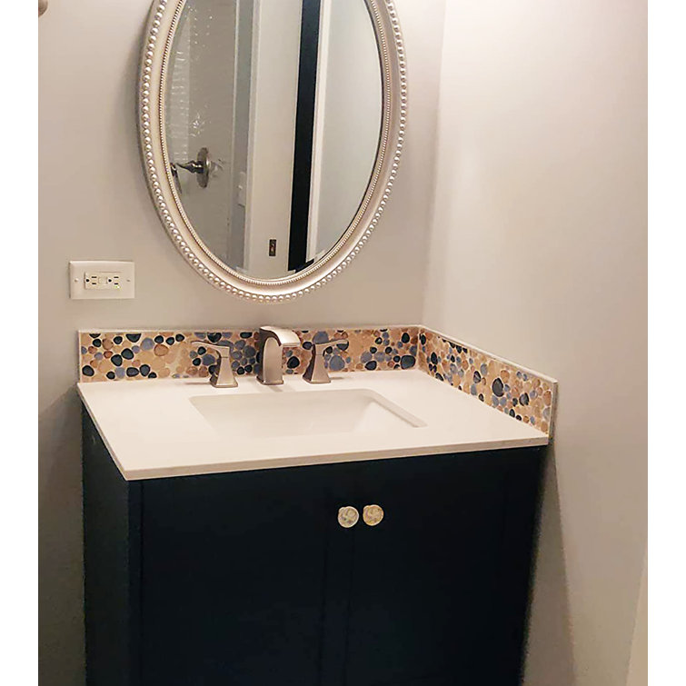 12'' x 12'' Glazed Porcelain Pebble Mosaic Tile Sheet