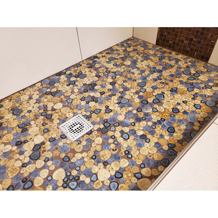 12'' x 12'' Glazed Porcelain Pebble Mosaic Tile Sheet