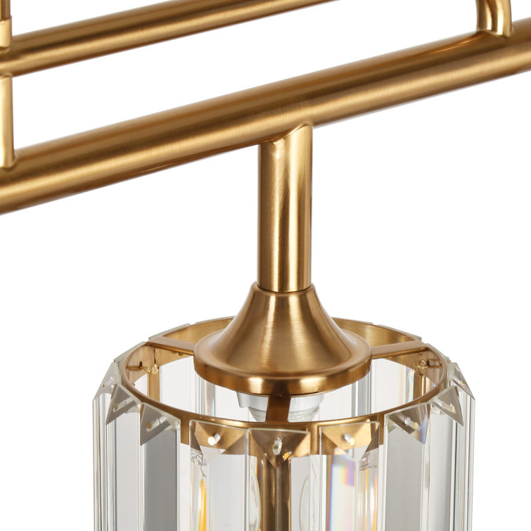 Gold and Clear Glass 5-Light Linear Island Pendant